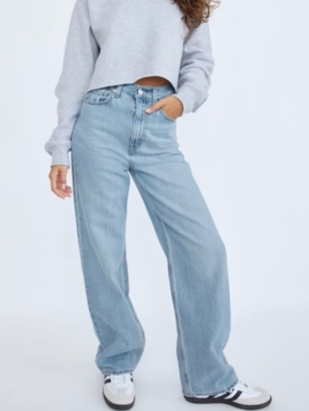 Light Blue High-Rise Wide-Leg Jeans - Women's